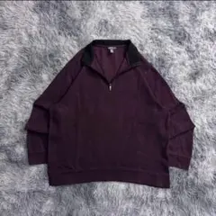 90s ハーフジップ　スウェット　ヴィンテージ　old mony ワインレッド