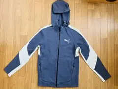 PUMA フード付きパーカー M グレー/ホワイト