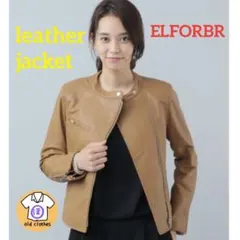【ELFORBR】ゴートレザー　ヤギ革　ライダース　ジャケット キャメル　本革