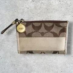 け*じ様 中古【 COACH 】 コーチ シグネチャー柄 フラグメントケース キ