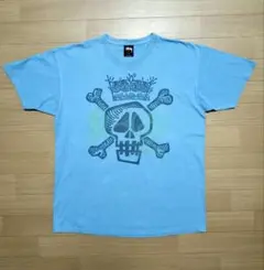 STUSSY Tシャツ クラウン スカルボーン　ブルー L