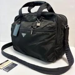 プラダ2wayビジネスバッグ　ボストンバッグV141 三角ロゴ　拡張機能付き
