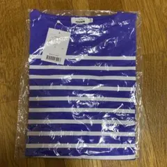 新品　ブルーボーダープリントTシャツ 110cmのサムネイル