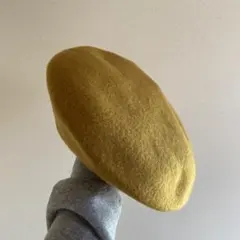 【美品】ユニクロ　×　イネス　マスタードイエロー　ベレー帽　ウール