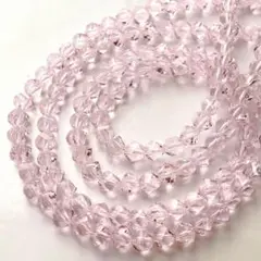 M*○様 bn221/ガラスビーズ◇多面カット　クリアピンク　2連