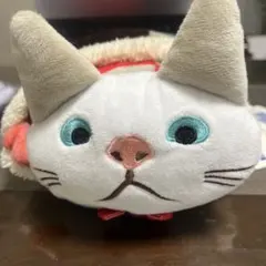 猫の顔のぬいぐるみ ブランケット　チェック柄