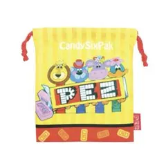 PEZ ペッツ カラフル お菓子 巾着ポーチ イエロー系