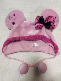 ミッキーマウス風ピンク耳付き帽子