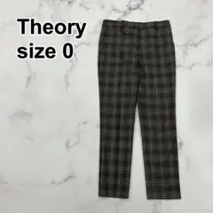 ◇ Theory セオリー チェック柄 スラックスパンツ 0 良品