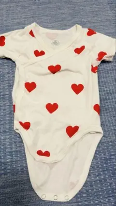 PETIT BATEAU ハート柄 半袖 ボディ肌着 6m/67cm