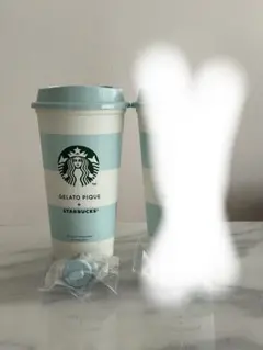 即発送！ジェラピケxスタバコラボ ボーダーリユーザブルカップ+ベアリスタキャップ