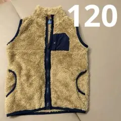 120cm フリースベスト もこもこ ブラウン 防寒 アウター