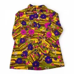 サイケデリック　花柄　長シャツ　美品