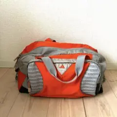 adidas ボストンバッグ オレンジ グレー 大型