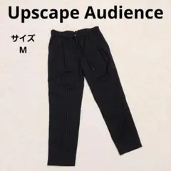 アップスケープオーディエンス ストライプ ストレッチイージーパンツ M 黒