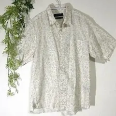 《美品》ナノユニバース　フレンチ　リネン　メンズシャツ　花柄　ユニセックス