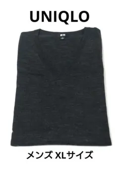 UNIQLO ユニクロ メンズ チャコールグレー Vネック ノースリーブ XL