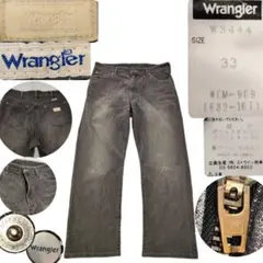 1930 Wrangler グレーデニム W33 ダメージ加工 グランジ XL