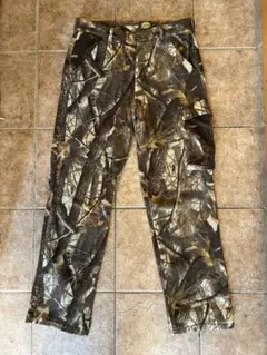 90s cabela's リアルツリーカモ柄フリースカーゴパンツ　レングス36