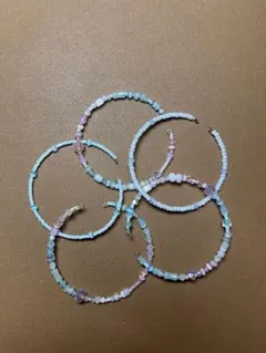 ビーズブレスレットセット（青とピンク）