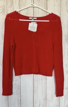 新品・未使用　UNIQLO赤いリブ編み長袖カーディガン