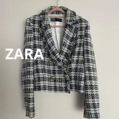 ZARA ネイビー ホワイト テーラードジャケット