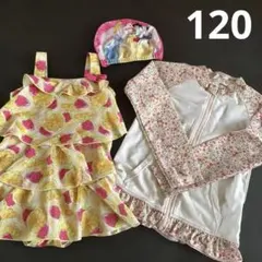 120女の子水着3点セット
