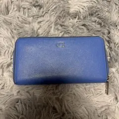 COACH 라운드 패스너 길이 지갑 블루
