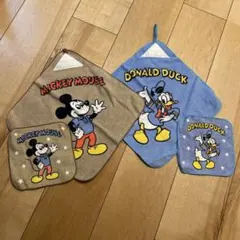ミッキーマウス　ドナルドダック ループタオル　セット ディズニー　入園