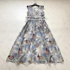 美品✨グレースコンチネンタル ボタニカルバード刺繍チュールドレス 38