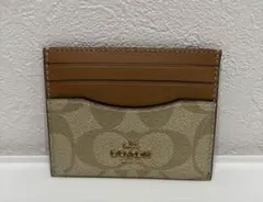 《正規品》《新品未使用》COACH カードケース コインケース ライトカーキ