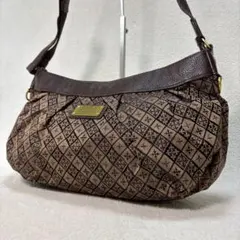 【美品✨】ラシット ショルダーバッグ ジャガード織り　ナイロン×レザー 肩掛け