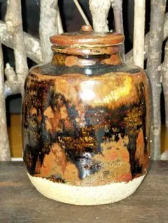 中国美術青磁浮彫り錦鯉茶筒茶器茶入れ青磁茶道具新品未使用