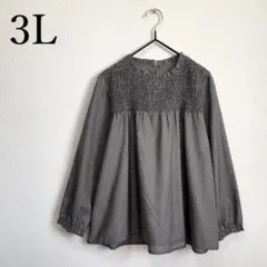 a005 新品 3L グレンチェック 大きいサイズ シャーリング切替 チュニック