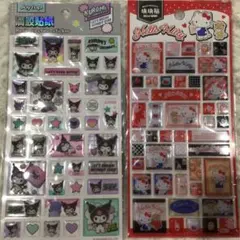 Sanrio Kuromi & Hello Kitty 3Dシール タイルシール
