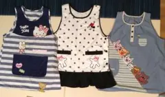 保育士ハローキティ・ノンタン.ミニーちゃん エプロン3点セット