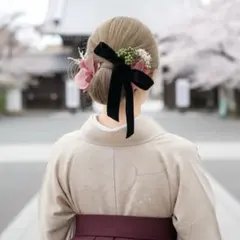 卒業式　髪飾り【金箔付き】　和装　振袖　成人式　袴　ヘッドドレス　胡蝶蘭