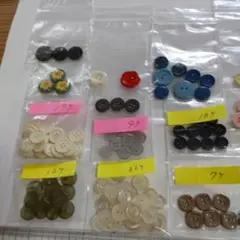 カラフル、プラスチック製ボタンセット