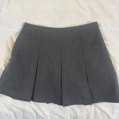GRL グレー プリーツスカート 裏地付き