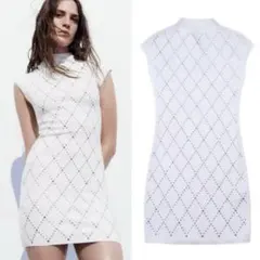 ZARA♡春夏♡新品　ミニスタッズ　ニットワンピース　ロングニット