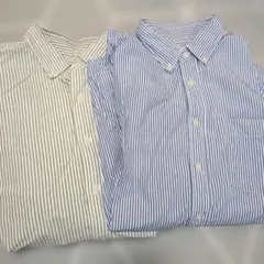 訳あり　Koe　ユニクロ ストライプ ボタンダウンシャツ 2枚セット