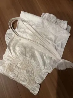 帯揚げ、帯締めセット(シャンパンゴールド.ホワイト)