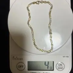イタリア製 刻印あり フィガロチェーン ブレスレット シルバー925 コンビのサムネイル
