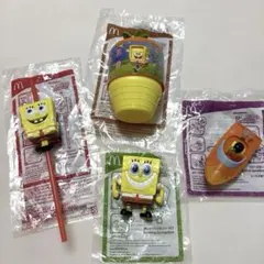 2011年 マクドナルド ハッピーセット スポンジ・ボブ おもちゃ 4種セットのサムネイル