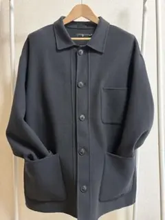ユニクロ+J ウールブレンド オーバーサイズシャツジャケット ダークグレー XL