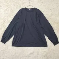 《定番》 GU ネイビー ロングTシャツ レディース (XL)