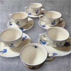 美品】ノリタケ クラフトーン スープカップ&ソーサー 5客セット 花柄