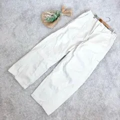 A3419【GU/ジーユー】バレルレッグワークパンツ/ライトグレー/L/メンズ