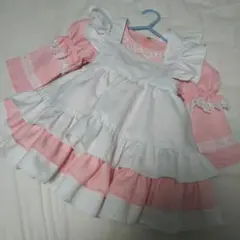 キッズ 子供用コスプレ ピンク メイド服 90