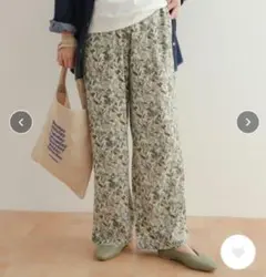 試着のみ　DOORS フラワープリントイージーパンツ ホワイト系その他　S